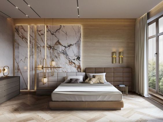 Thiết kế nội thất phòng ngủ căn hộ đơn giản và sang trọng