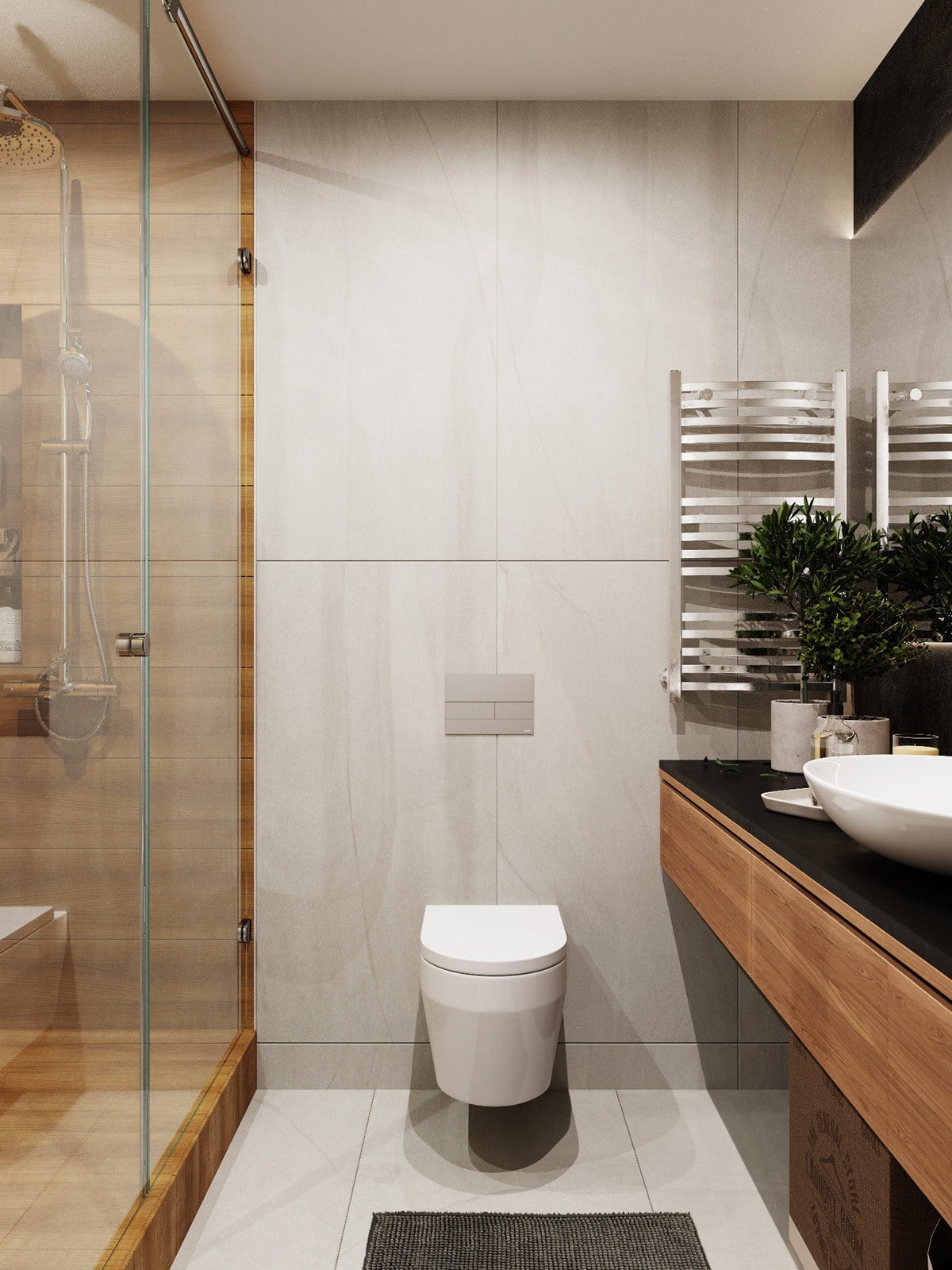 thiết kế nội thất nhà vệ sinh căn hộ 69m2