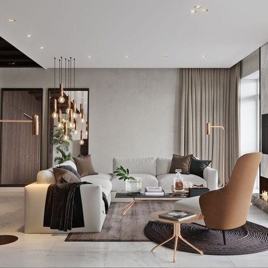 Thiết kế nội thất phòng khách mang phong cách hiện đại đơn giản và sang trọng