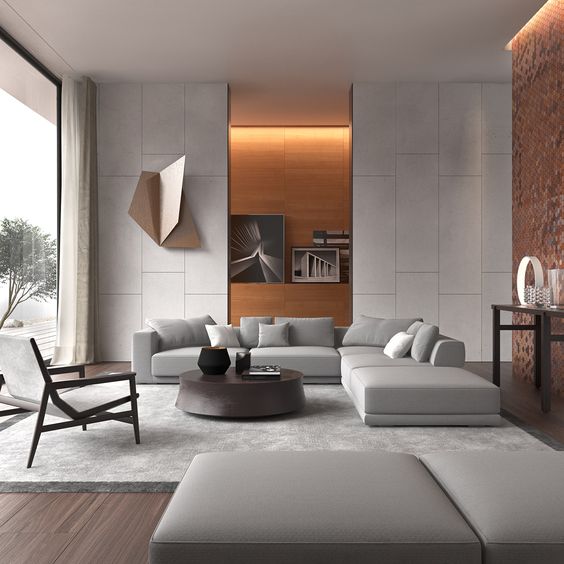 Thiết kế nội thất phòng khách mang phong cách hiện đại, nhẹ nhàng